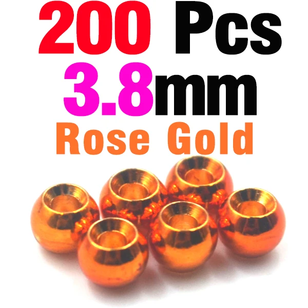 200 3dot8 RoseGold MNFT 200 шт., латунные бусины с большим глазом для ловли нахлыстом, Нимфа, Скад, глаза живота, материалы для ловли нахлыстом - Цвет: 200 3dot8 RoseGold