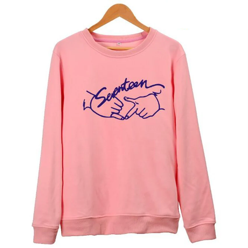 Весенне осенний розовый свитшот с принтом и круглым вырезом для фанатов|pink