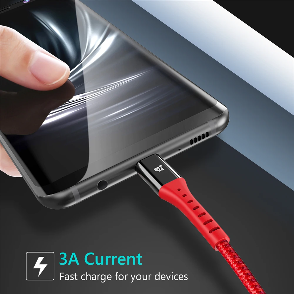 TIEGEM usb type-C кабель для One Plus 6 5t быстрая зарядка QC3.0 USB C Быстрая зарядка USB зарядное устройство кабель для samsung Galaxy S9 S8 Plus