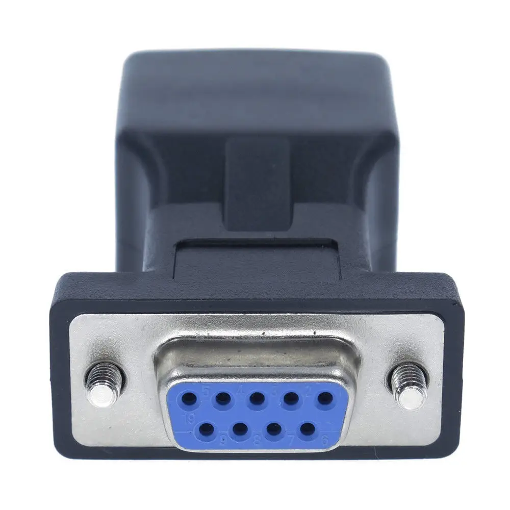 DB9 RS232 гнездовой порт к RJ45 разъем Серийный удлинитель LAN CAT5 CAT6 сетевой Ethernet кабель