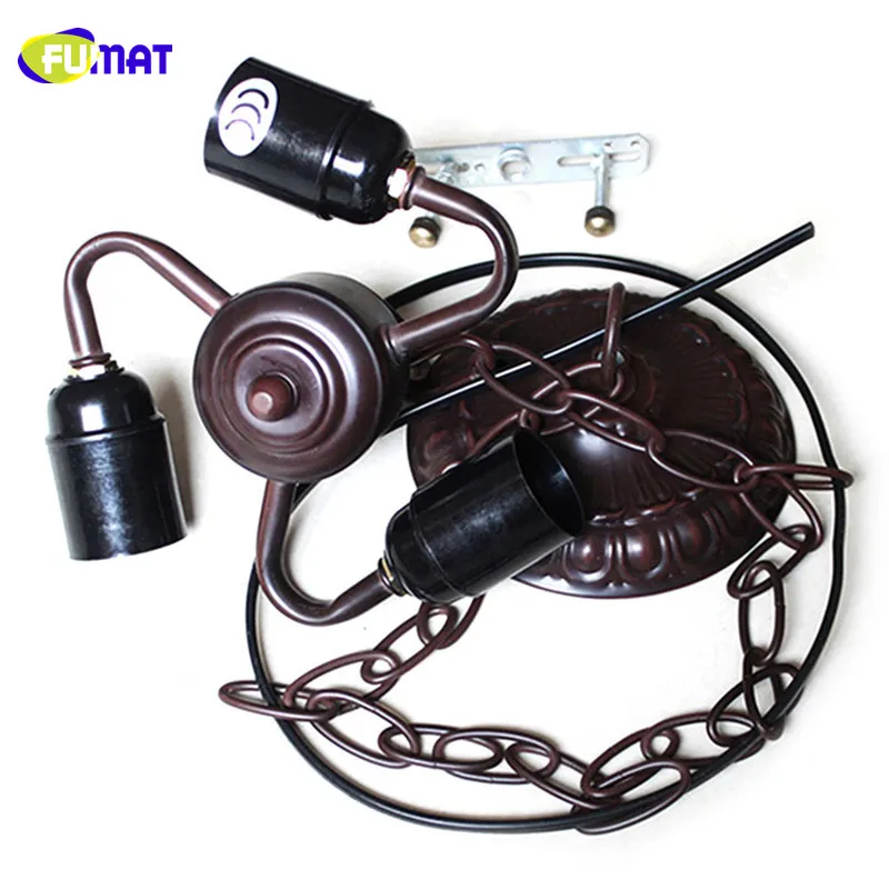 FUMAT винтажная светодиодная люстра витражные стеклянные подвесные лампы