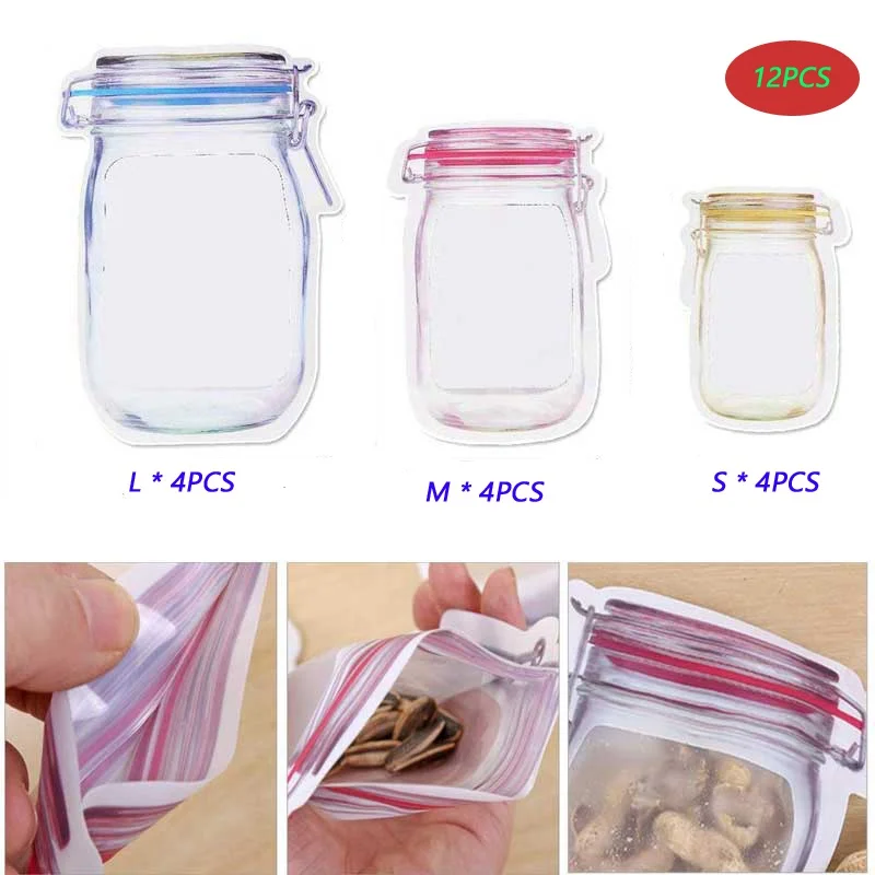 Многоразовые портативные сумки для хранения продуктов 12 шт. с рисунком каменщика