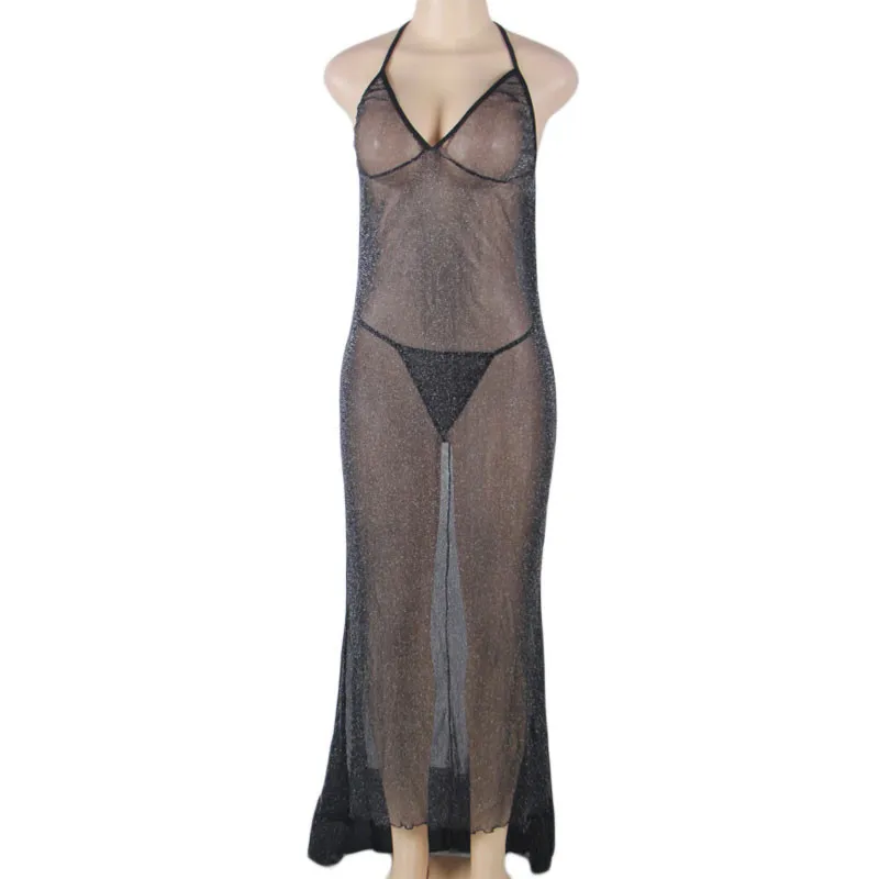 RM80231 Ohyeahlover, длинное платье, нижнее белье, сексуальное, полностью кружевное, ночной халат, женское прозрачное Полуночное платье, черное ночное белье, ночная рубашка, RM8023 - Цвет: RM80231