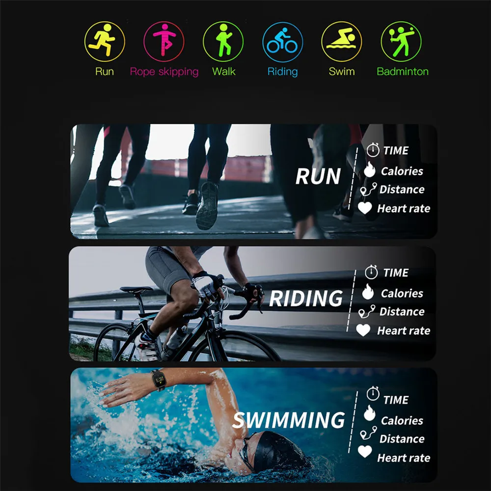 Waterproof IP67 Smart Watch DK03 Fitness Tracker Blood Pressure Band Heart Rate Wristband For Android IOS phone | Электроника