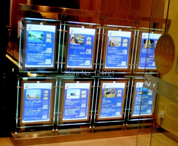 Трассировка волшебный зеркальный световой короб Led двусторонняя акриловая рамка