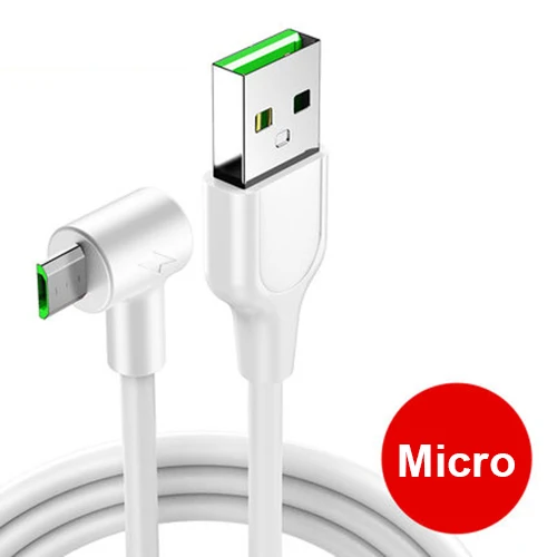White 90 градусов 3A Micro USB кабель для зарядки данных Microusb Быстрая зарядка кабель для samsung S8 S9 S10 huawei Andriod кабели для мобильных телефонов - Цвет: White
