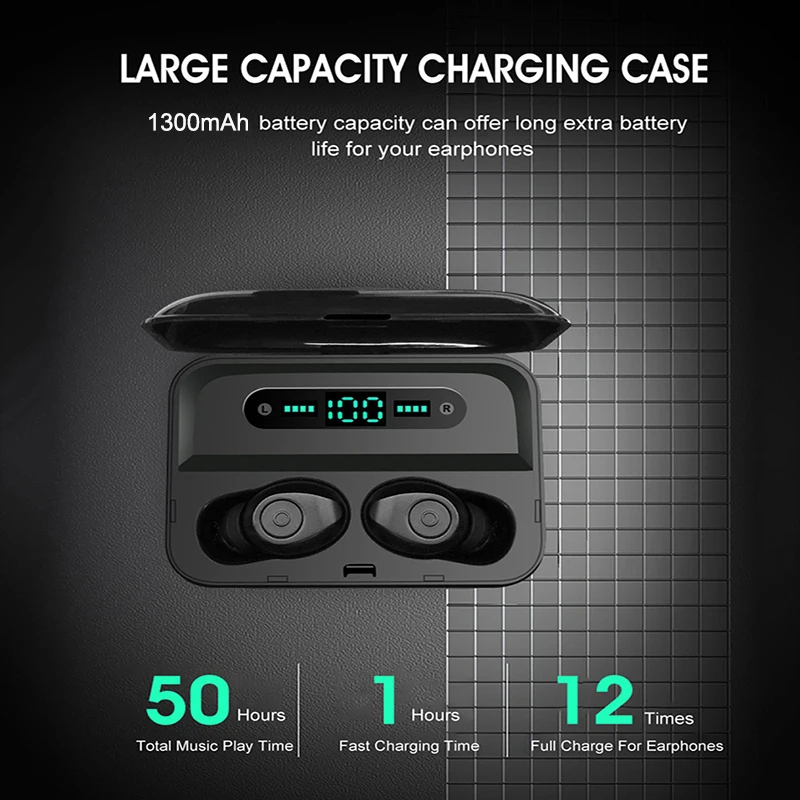 

Earphones Bluetooth Wireless Headphones Sport In Ear TWS Gaming Headset Noise Cancel True Wireless Earbuds with Mic for Iphone