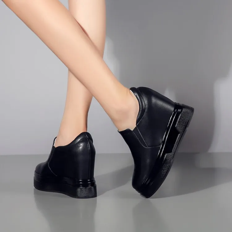 Туфли лодочки женские на скрытой танкетке высокий каблук 10 см кроссовки