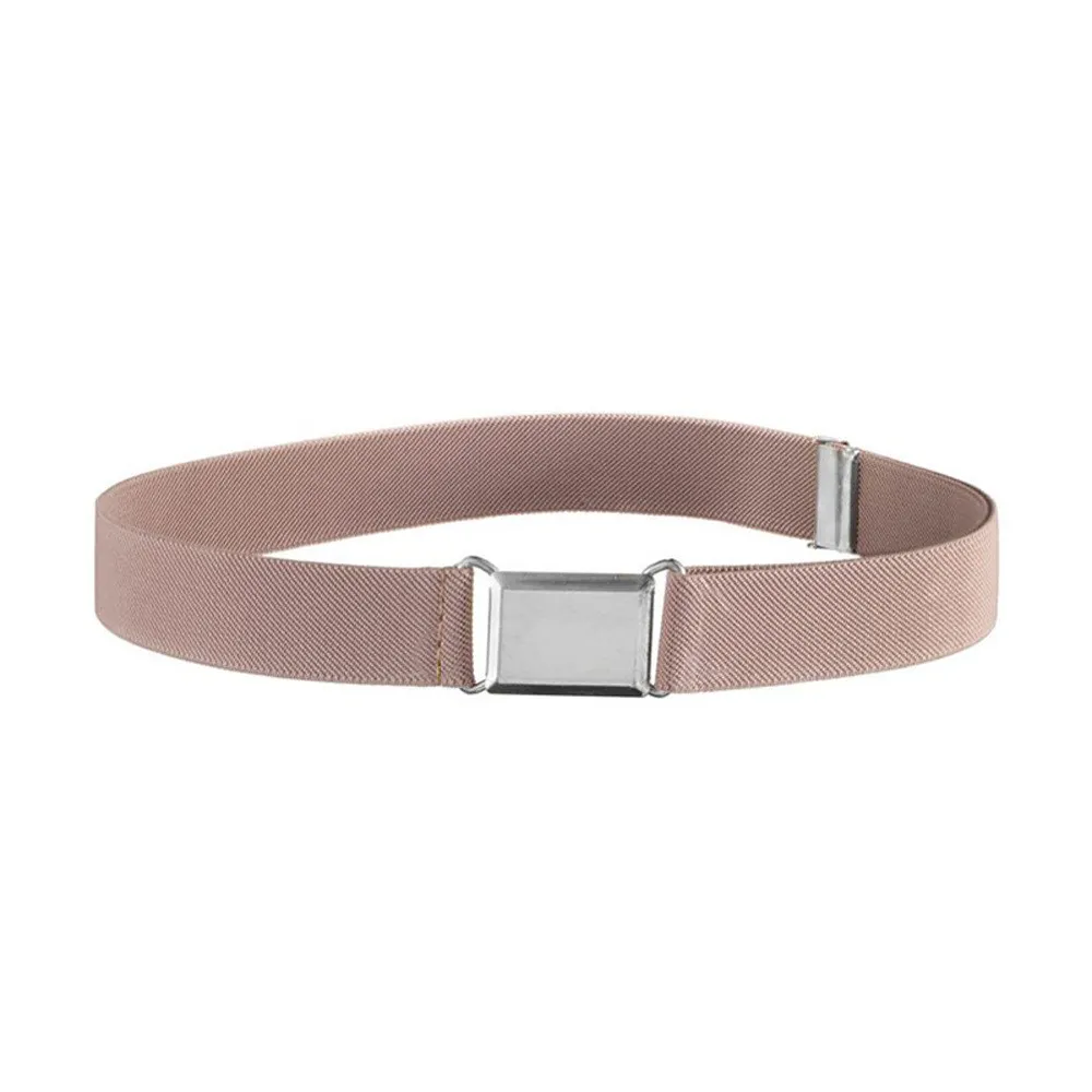Light Pink Детский ремень, красный, черный, желтый, унисекс, парусиновые ремни, эластичный пояс для мальчиков и девочек, регулируемый пояс - Цвет: Light Pink