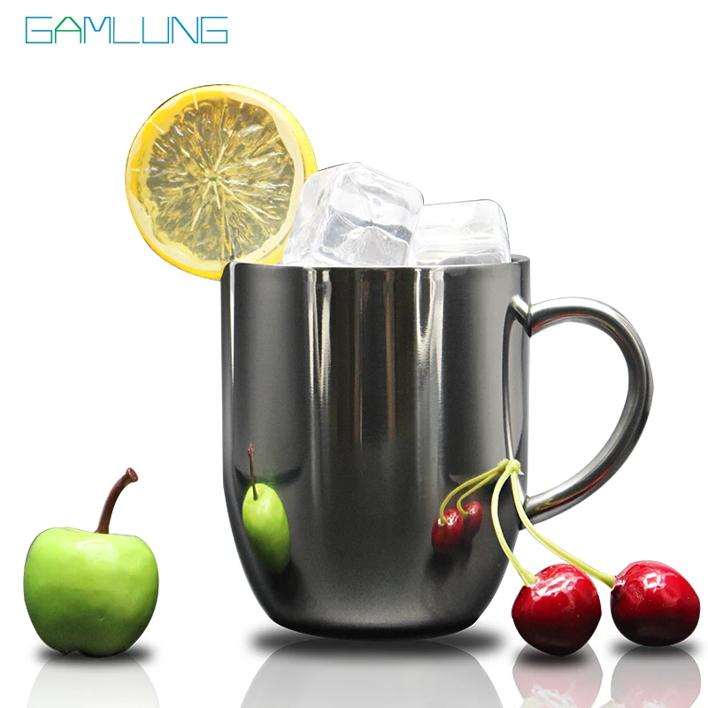 Бренд gamlung кофейные кружки из нержавеющей стали с ручкой двойной Walledinsulated чашка