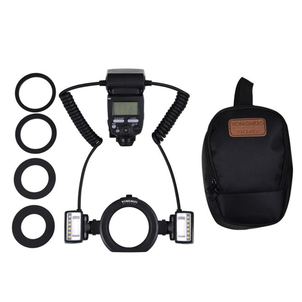 Макросъемка Yongnuo YN24EX E TTL вспышка с двойной головкой + 4 переходных кольца для камер