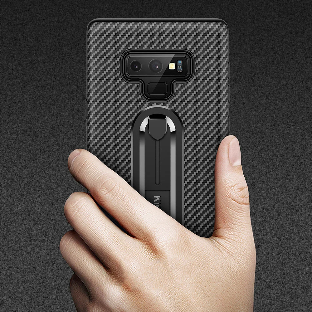 Для samsung Galaxy S10 Plus Note 9 Бизнес Стиль углеродного волокна подставка чехол для S8 плюс