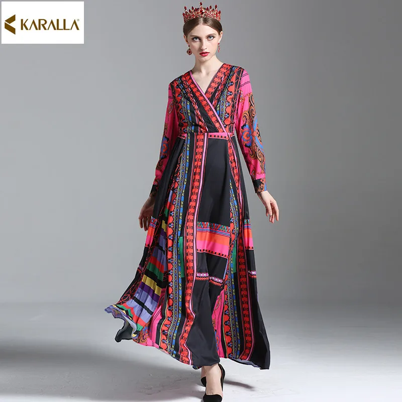 Новинка 2017 женщин осень взлетно посадочной полосы мода лоскутное печати v