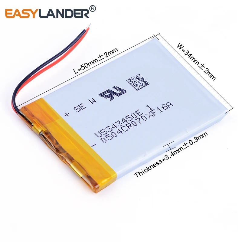 343450 3 7 V 550mAh литий полимерный ионный аккумулятор для mp3 mp4 bluetooth наушники GPS игрушки