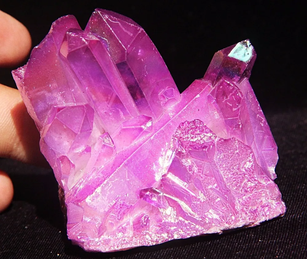 

135g Light Purple Aura Quartz Crystal Titanium Bismuth Silicon Cluster Rainbows