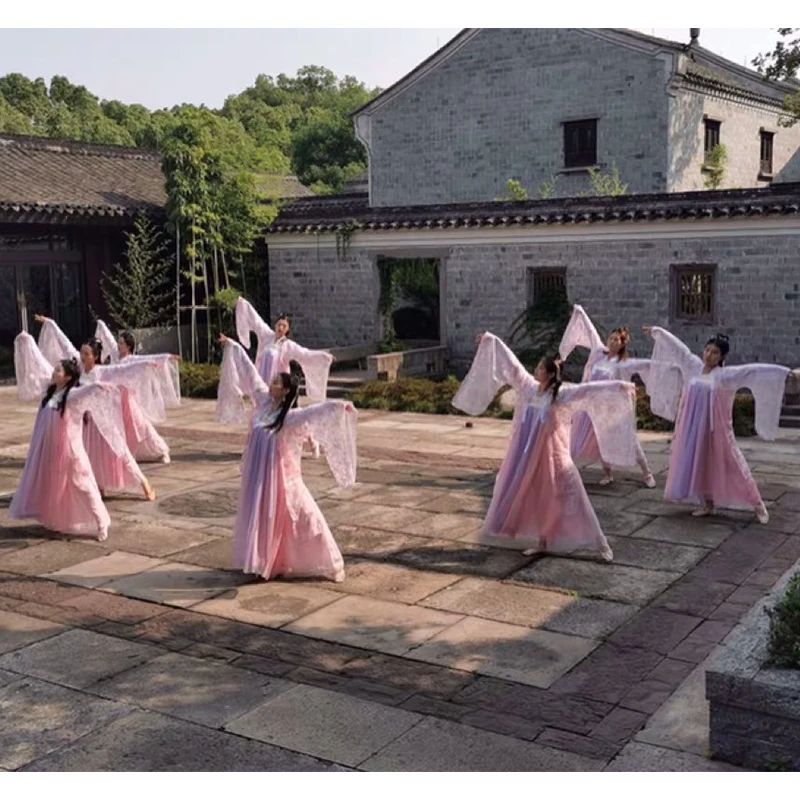 Женский костюм для косплея Hanfu розовая Яркая Ткань 6 м драгоценный выступления