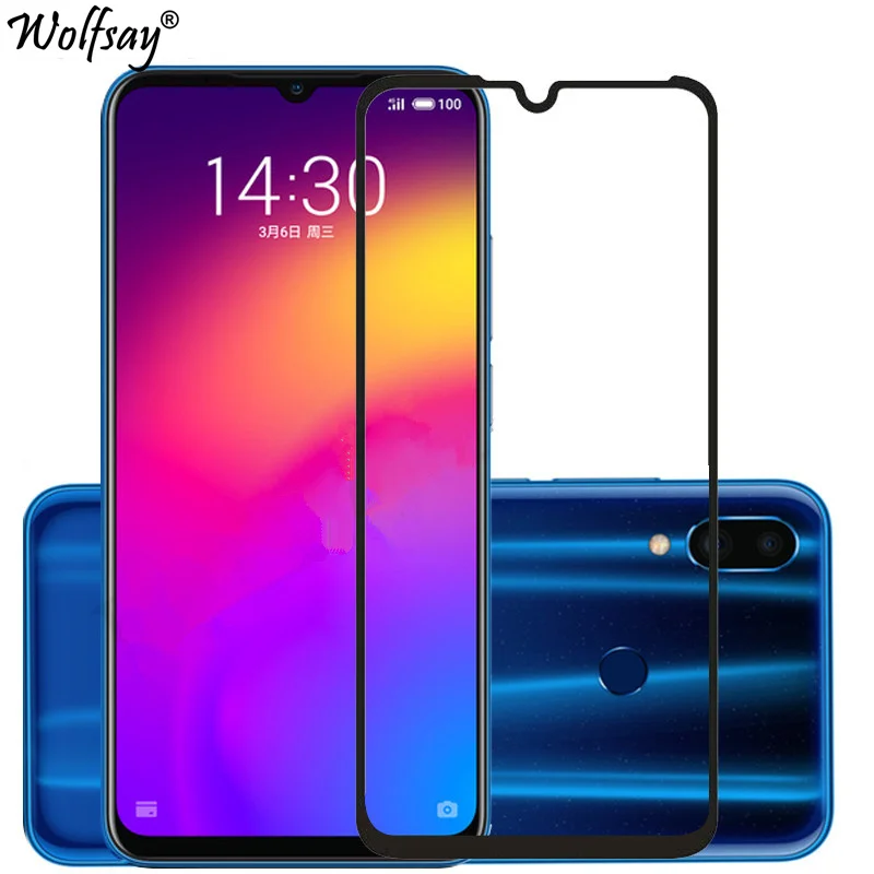 Cubierta completa de vidrio templado para Meizu Note 9, Protector de pantalla, pegamento completo, vidrio de seguridad 9H para Meizu Note 9, vidrio de tel&eacute;fono Meizu Note 9-0
