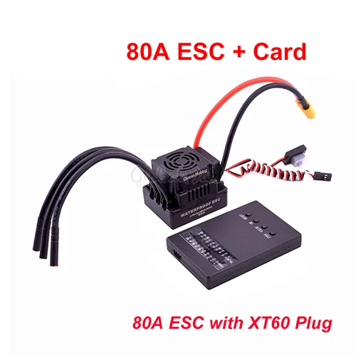 80A ESC and Card Водонепроницаемый S-80A 80A/S-120A 120A 2-4S ESC+ 3660 3300KV 3800KV/3670 2150KV 2650KV бесщеточный двигатель для 1/8 1:8 RC автомобилей грузовых автомобилей - Цвет: 80A ESC and Card