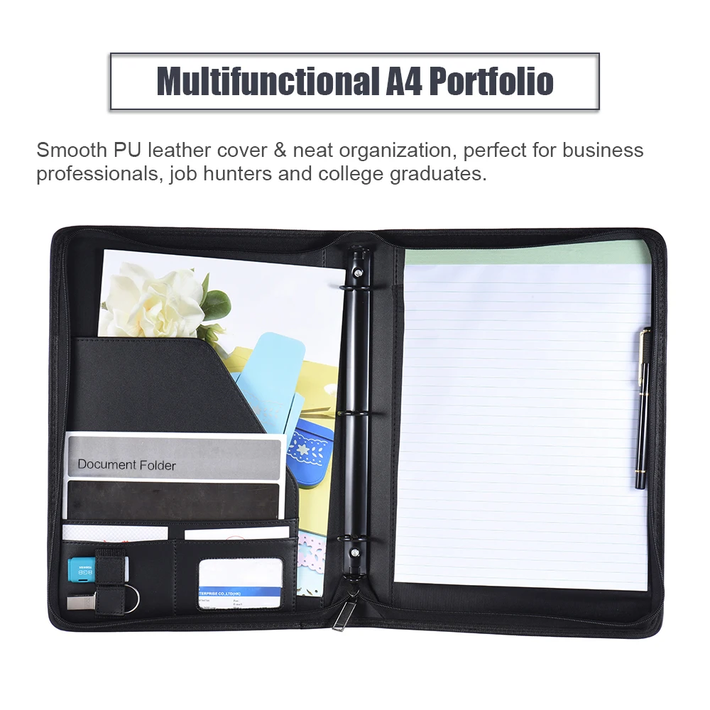 Папка A4 из искусственной кожи для документов офисные принадлежности деловое