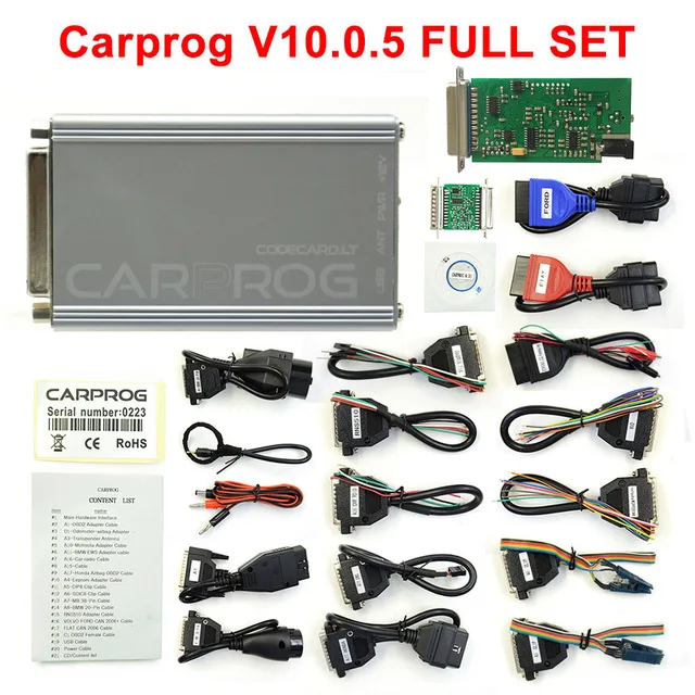 v10.05 full set Бесп онлайн Carprog FW V8.21 V10.93 полный набор инструментов для ремонта автомобиля Prog автомобиля 8,21/10,93/10,05 подушка безопасности/радио/приборной панели/программатор системного блока управления - Цвет: v10.05 full set