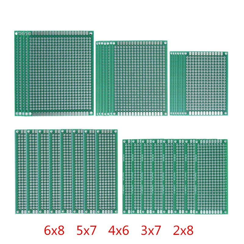 PCB универсальная доска 35 шт./лот 6x8 5x7 4x6 3x7 2x8 см двухсторонняя Diy прототип печатной