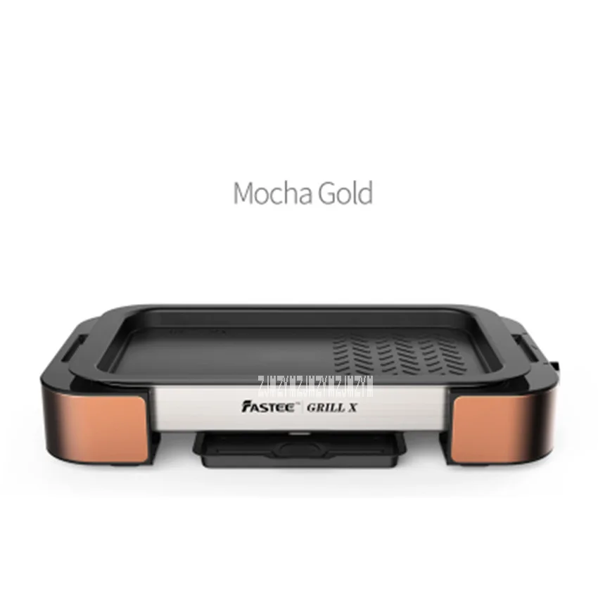 mocha gold Горячий электрический мангал FST-53A для приготовления дома, без дыма гриль коммерческий барбекю гриль сковорода Teppanyaki 220 V 1000 W 5-8 человек - Цвет: mocha gold