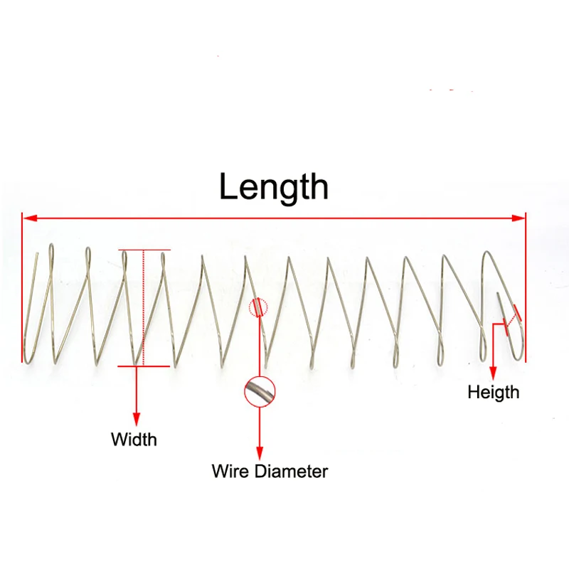1Pcs 1mm Wire diameter Steel rectangle Trapezoid Square springs Flat type compression spring 21mm width 120mm-300mm L | Обустройство