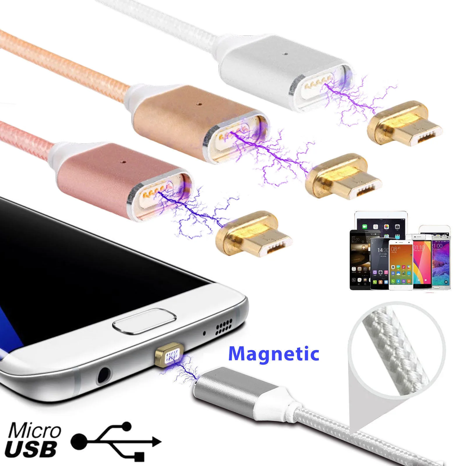 2 4 A Micro USB зарядный кабель Магнитный адаптер зарядное устройство для Samsung Android LG