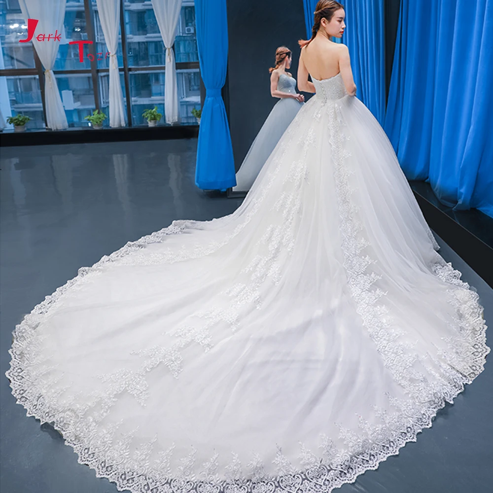 Vestido De Noiva полный Бисер пайетками лиф с аппликацией длинным шлейфом роскошное