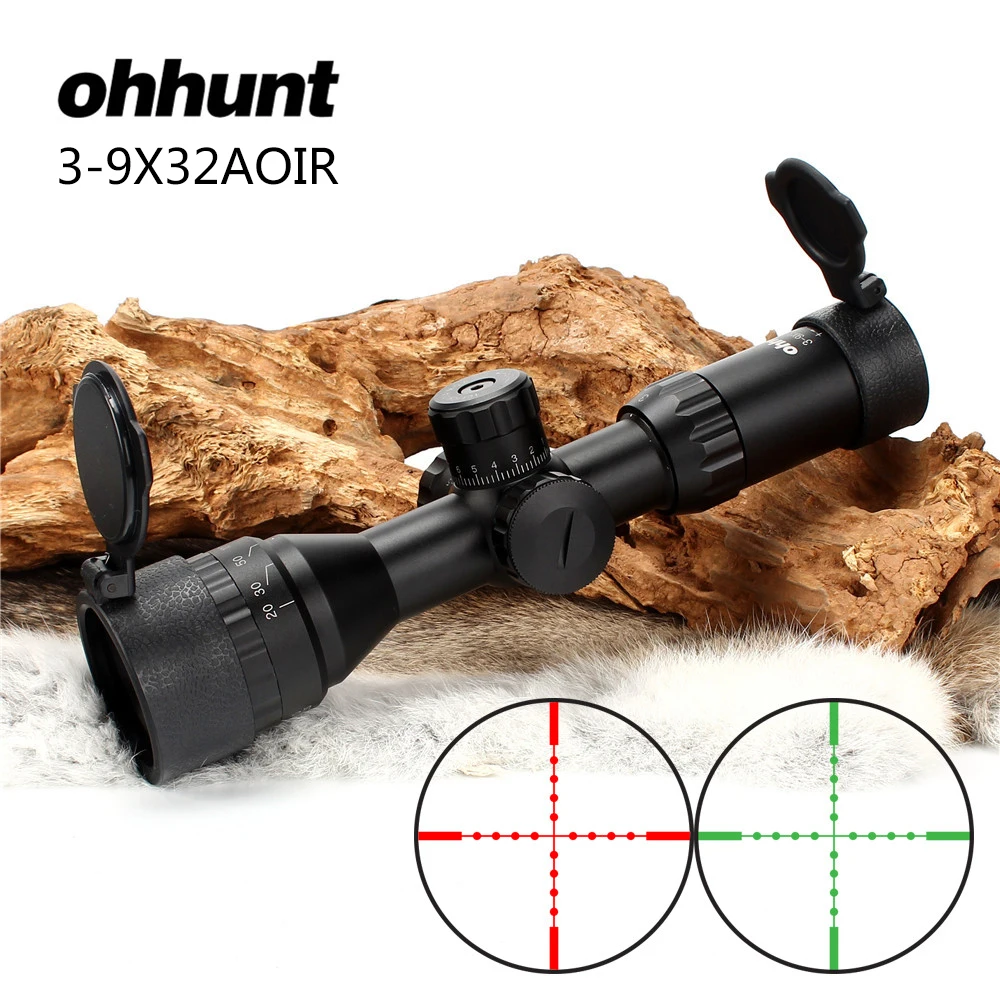 Ohhunt 3 9X32 AOIR полный Размеры Охота прицел красный зеленый mil dot с подсветкой провод