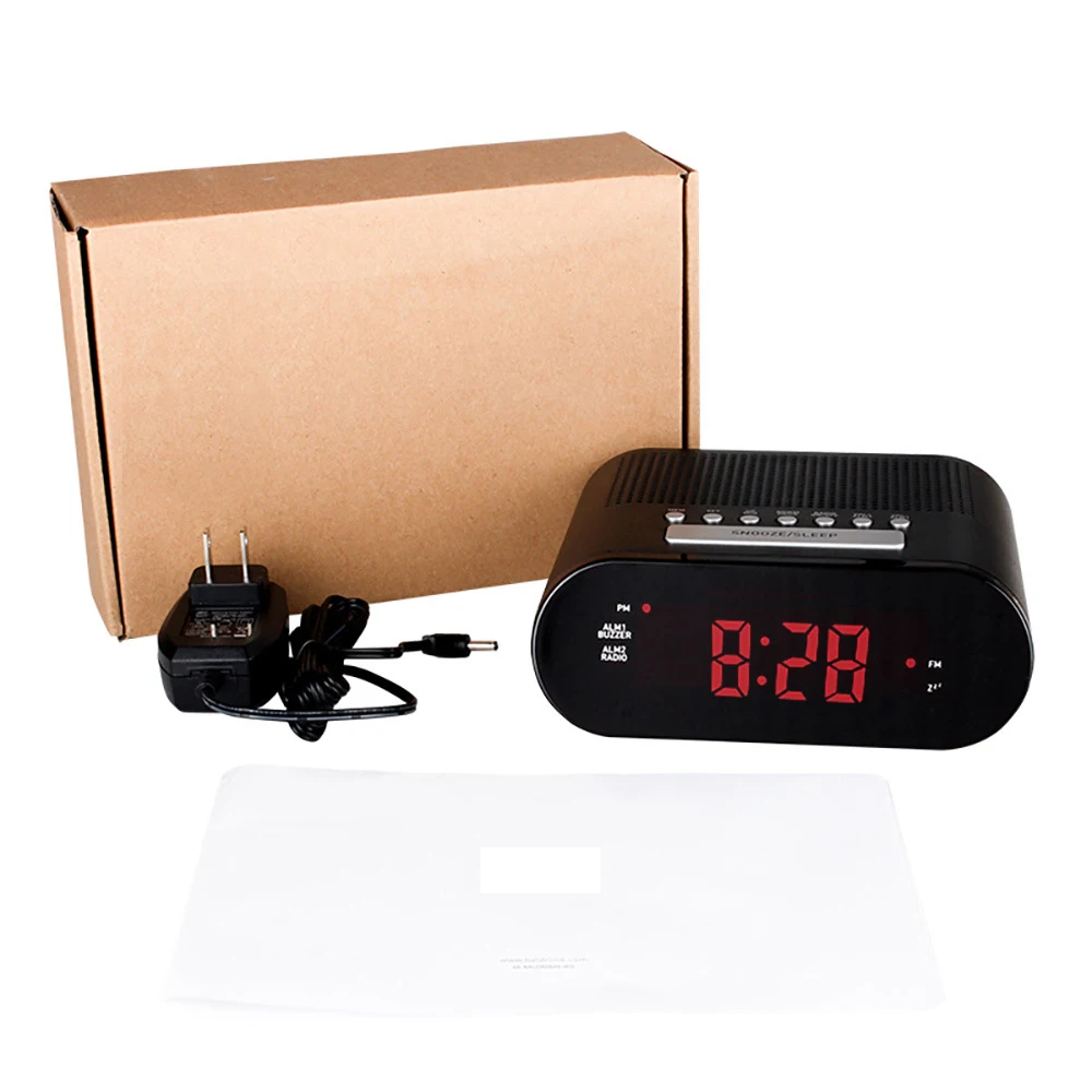 Новые светодиодные цифровые часы с FM радио двойной будильник зуммер таймер сна