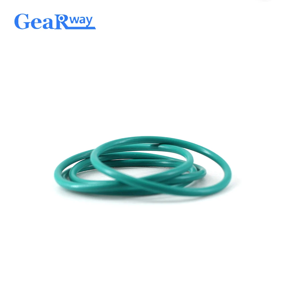 

Gearway Green FKM O Ring Seal Gasket 2mm CS Fluorine Rubber O Type Ring 5/6/6.5/7/18/19/20mm OD Oil Resistance O Ring Sealing