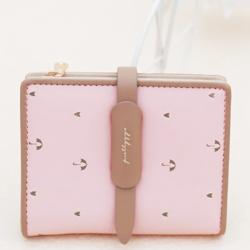 pink Prettyzys корейский стиль печати женщин drawstring мини-кошелек на молнии, студенческий милый держатель для карт, женские кошельки маленький карман для монет - Цвет: pink