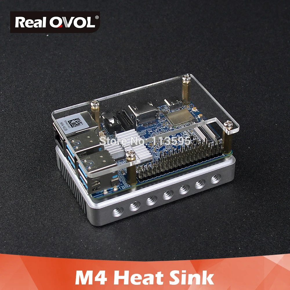 RealQvol NanoPi M4 теплоотвод чистый алюминиевый радиатор анодирование