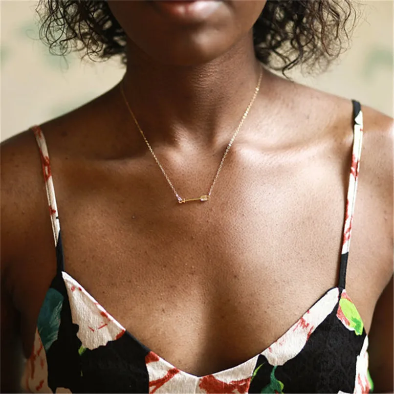 Фото Lusion Брендовое ожерелье чокер с подвеской в виде стрелы для женщин новинка 2017 года
