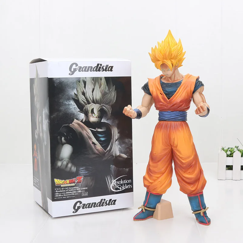 Son Goku box 30cm 23-31 см Dragon Ball Z Grandista ROS разрешение солдат черный Сон Гоку Гохан Вегета ПВХ фигурка Коллекционная модель игрушки - Цвет: Son Goku box 30cm