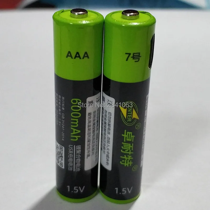 4XZNTER 1 5 в 600 мАч USB аккумуляторная батарея AAA Lipo литий-полимерная литиевая 2 часа
