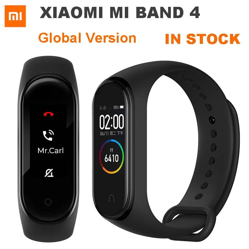 Xiaomi mi смарт-браслет 4, 3 цвета, AMOLED экран, mi Band 4, смарт-браслет, фитнес-браслет, Bluetooth, спортивный водонепроницаемый смарт-браслет