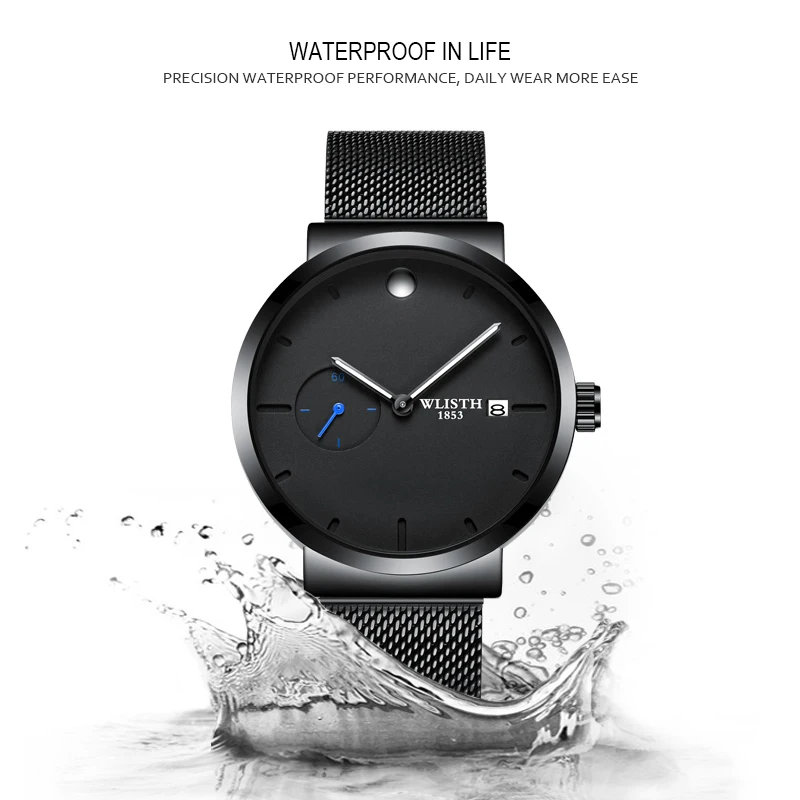 WLISTH новинка 2019 повседневные модные мужские часы высокое качество простые