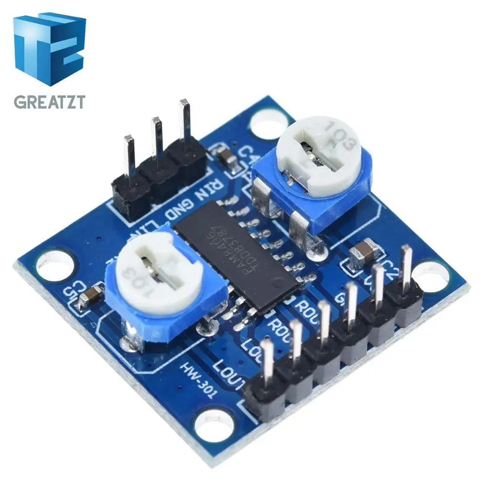 Цифровой усилитель GREATZT PAM8406 с потенциометром громкости 5Wx2 стерео M70|digital amplifier