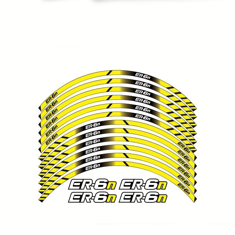 Motorcycle Wheel Decals Stickers Set Rim Stripes Laminated For Kawasaki ER-6N | Автомобили и мотоциклы
