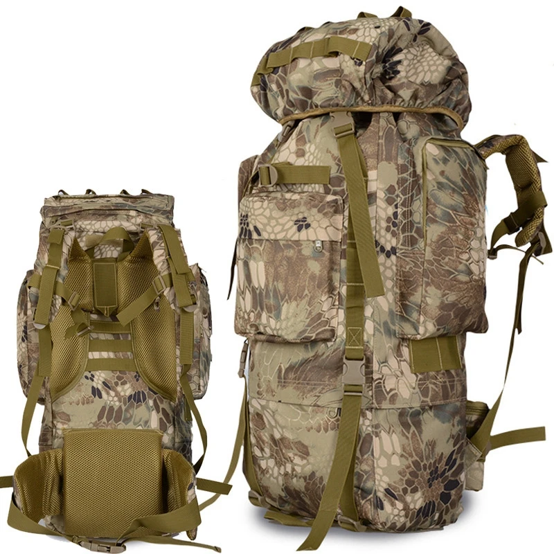 80L открытый рюкзак большой емкости для кемпинга Камуфляжный военный мужчин и