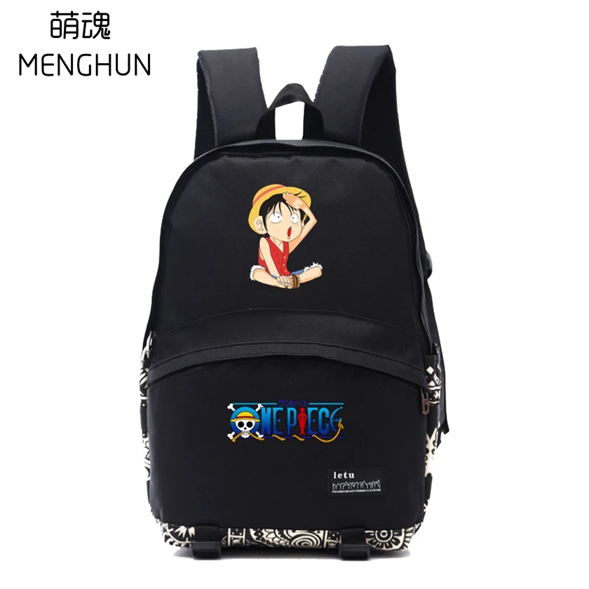 Дизайн цельный логотип ACE/MONKEY D LUFFY/LAW/NEWGATE аниме герои печати рюкзаки один кусок рюкзак для учащихся NB054 - Цвет: 7