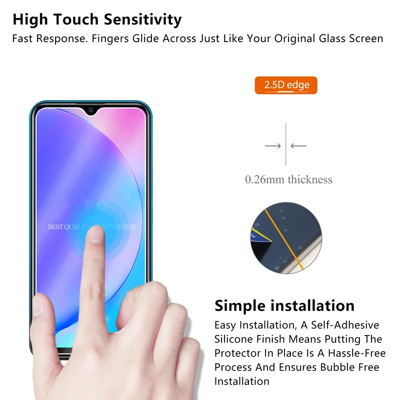 2pcs tempered glass for vivo y17 screen protector 9h toughened protective glass for vivo y12 glass vivo y15 y17 y3 y12 wolfsay free global shipping