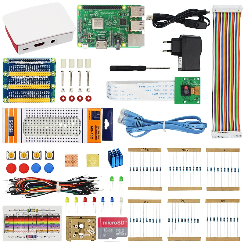 Raspberry Pi 3 стартовый комплект 3B или Plus с sd картой ABS чехол адаптер питания 5MP