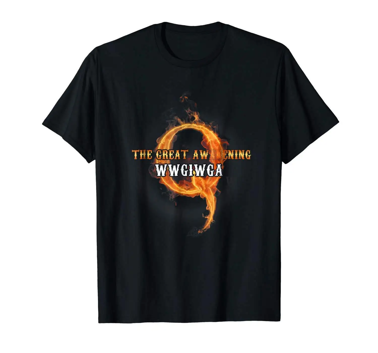 Черная футболка QAnon Fire Q WWG1WGA The Great Awakening 2019 модная из 100% хлопка топы оптом|Мужские
