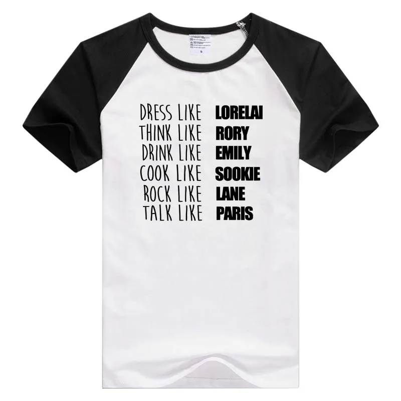 Lorelai Rory Gilmore повседневная мужская и женская футболка с коротким рукавом удобная