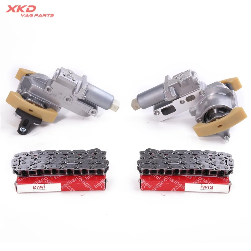 L & R распределительный вал комплект натяжителя цепи для A UDI A6 S6 A8 RS6 S8 V W Touare g Phaeton 4 2