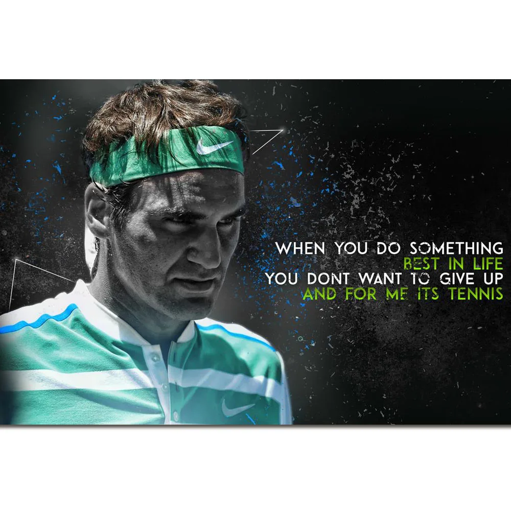 Roger Federer Art Silk Fabric Wall Poster Print Tennis Players Sport Star Pictures 20x30 24x36 inches | Дом и сад