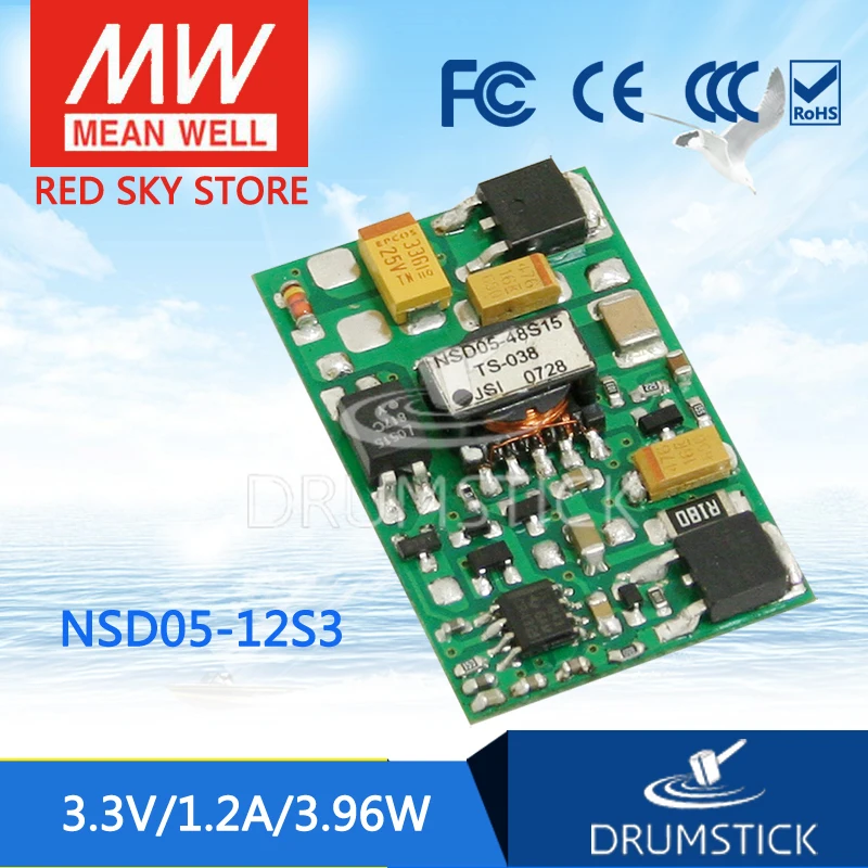 Meanwell NSD05-12S3 3 V 1.2A meanwell NSD05 96 W Regulated Регулируемый одиночный выходной